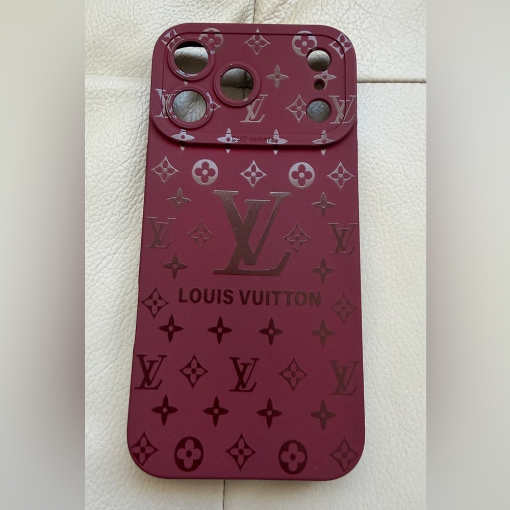 Louis Vuitton Maroon Phone Case IPhone 17 Pro Max
